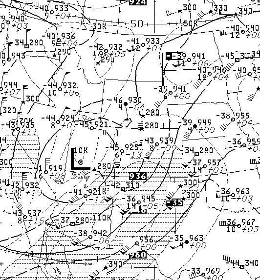 300 mb DIFAX upper-air map at 00z on June 5, 1999