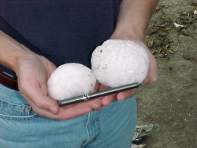 Large hail observed the day after the Oglala tornado