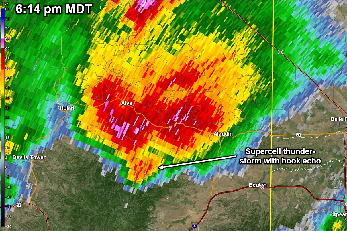 July 13, 2009 614 PM MDT Base Reflectivity Radar