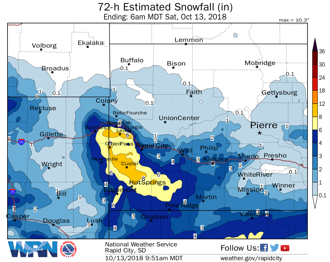map of snowfall reports