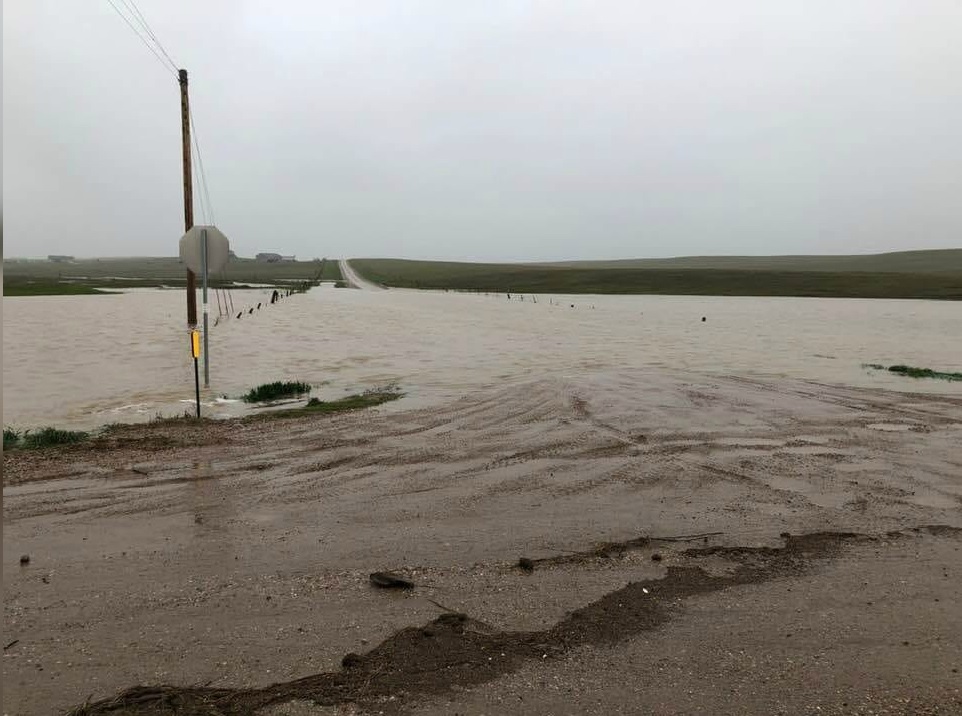 Flooding east of Ellsworth AFB