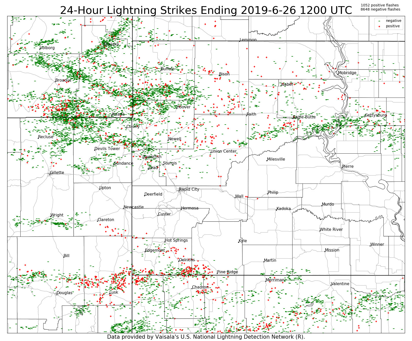 24-hour lightning map