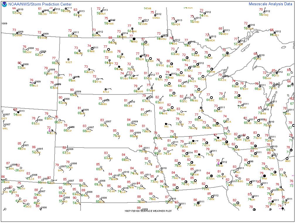 SPC surface map valid 7 pm 16 July 2019