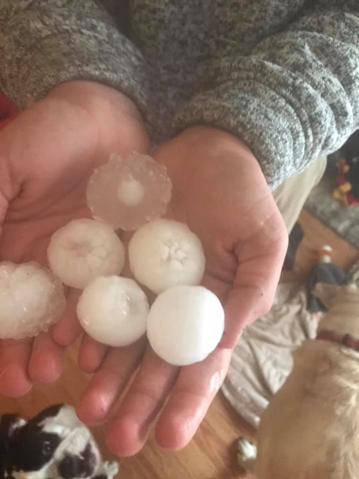 Golf ball hail, north side of GCC, Courtesy of Daren Wenzel