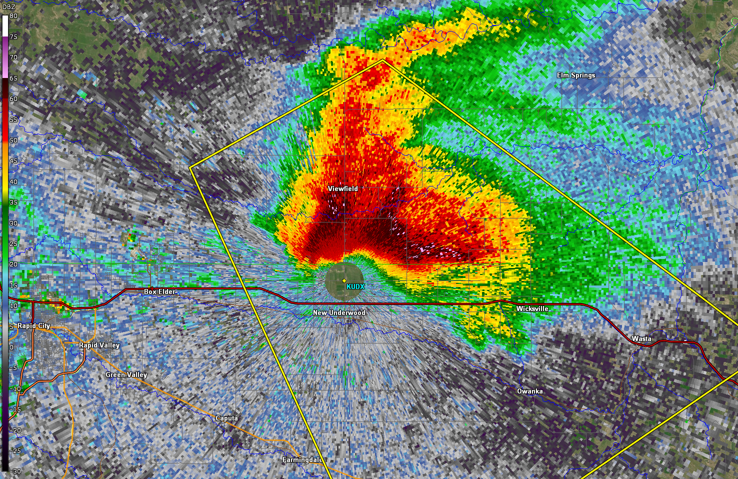 549 PM MDT July 8, 2021 0.5 Degree Base Reflectivity