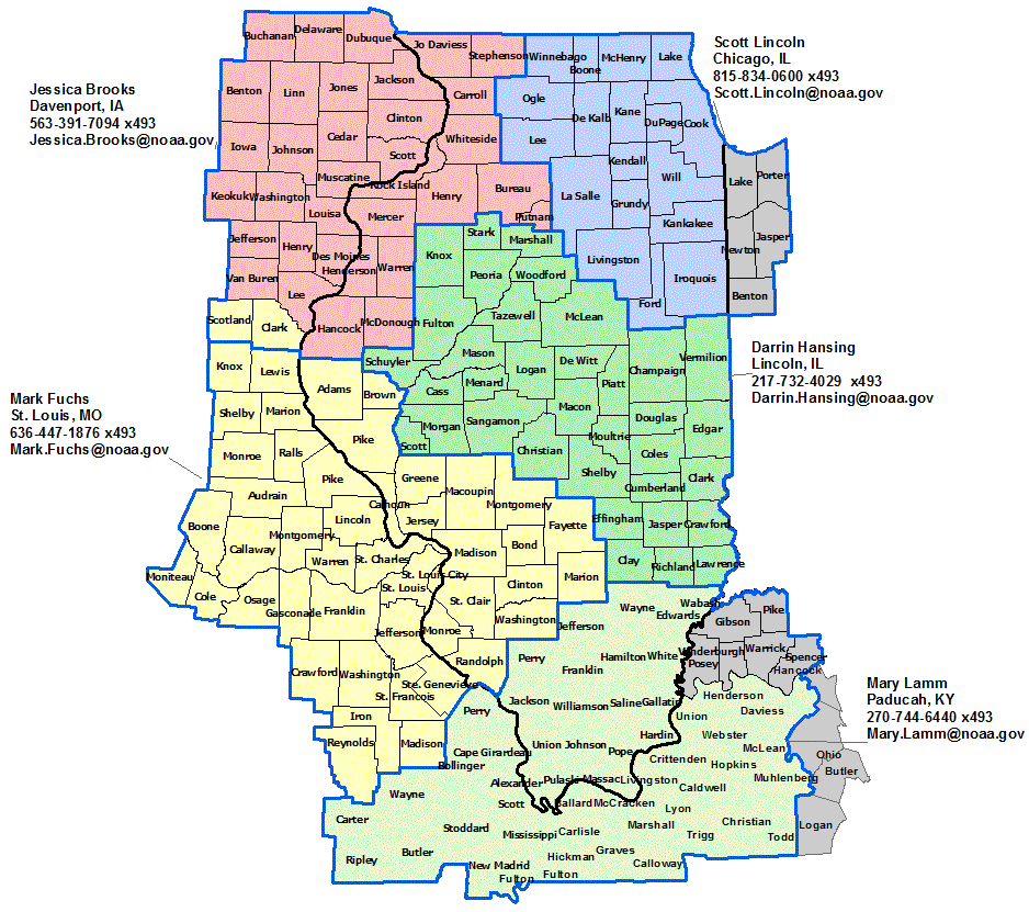 Illinois hydrologic contact map
