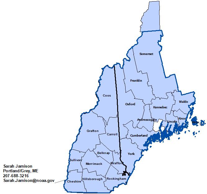 New Hampshire StormReady Contact map