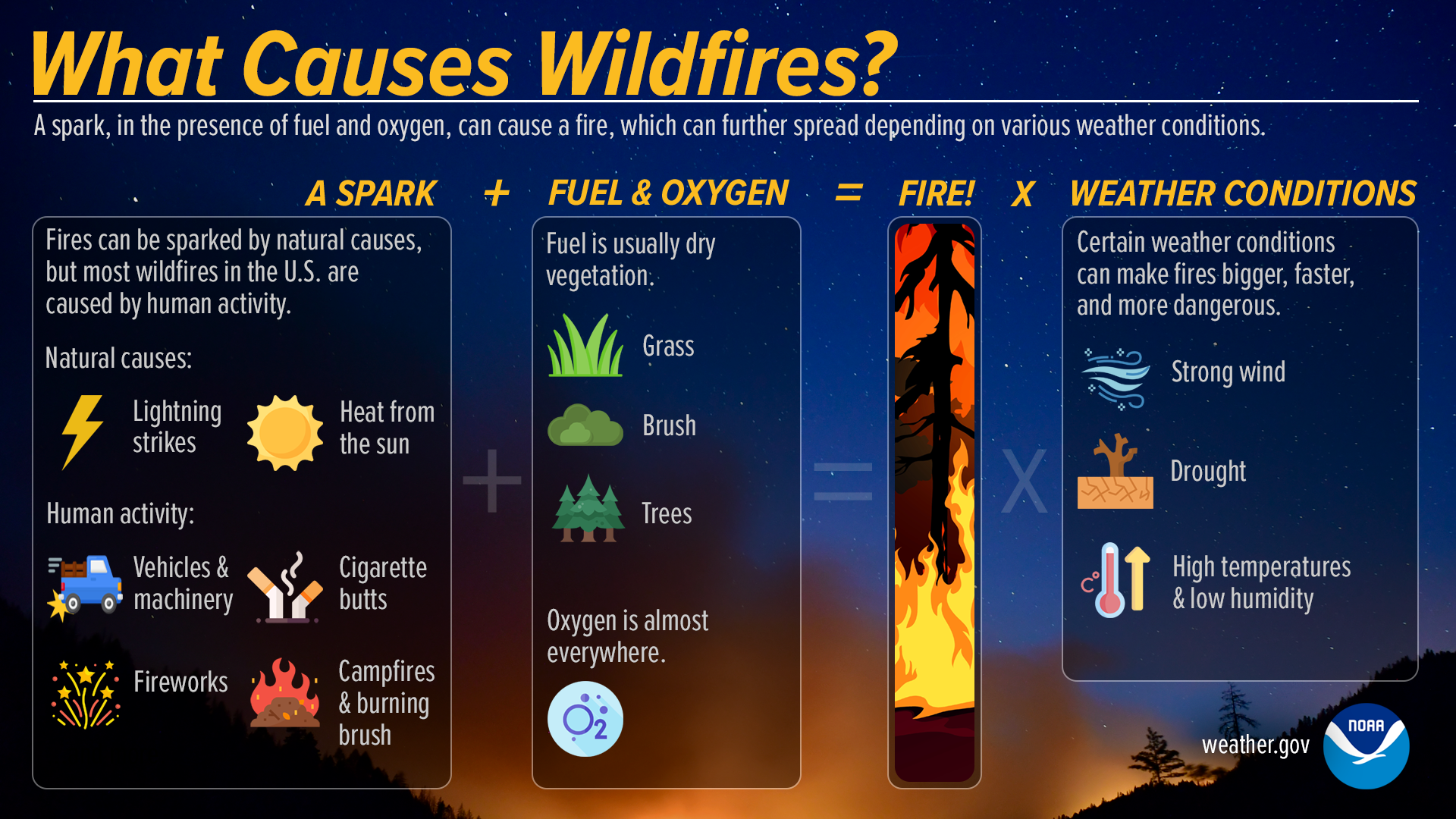 What causes wildfires?