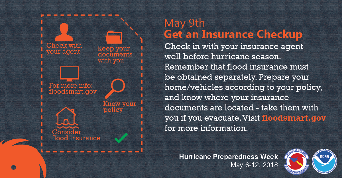 Wednesday, May 9th  Secure an insurance check-up