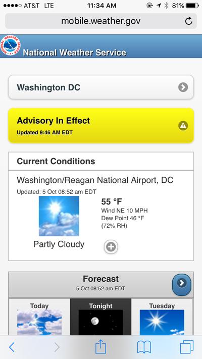 Weather.gov on Your Mobile Phone