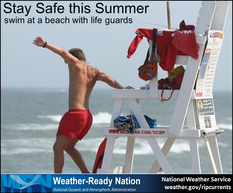 Stay safe this summer. Only swim at a beach with lifeguards.