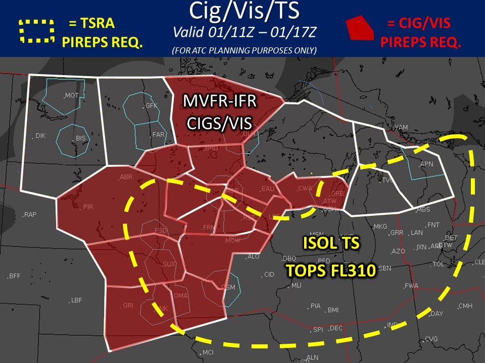 Ceiling, Visibility and Thunderstorm Forecast