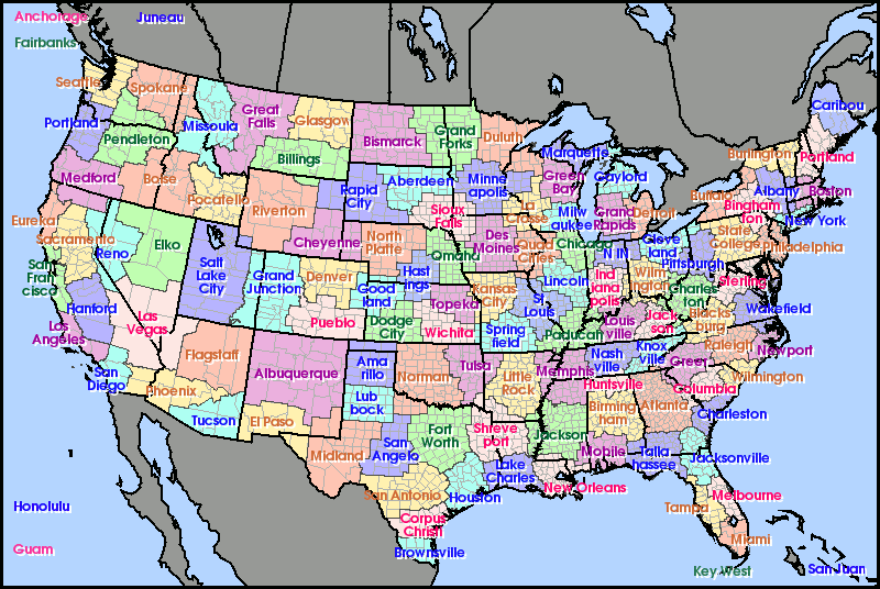 County Warning Area map