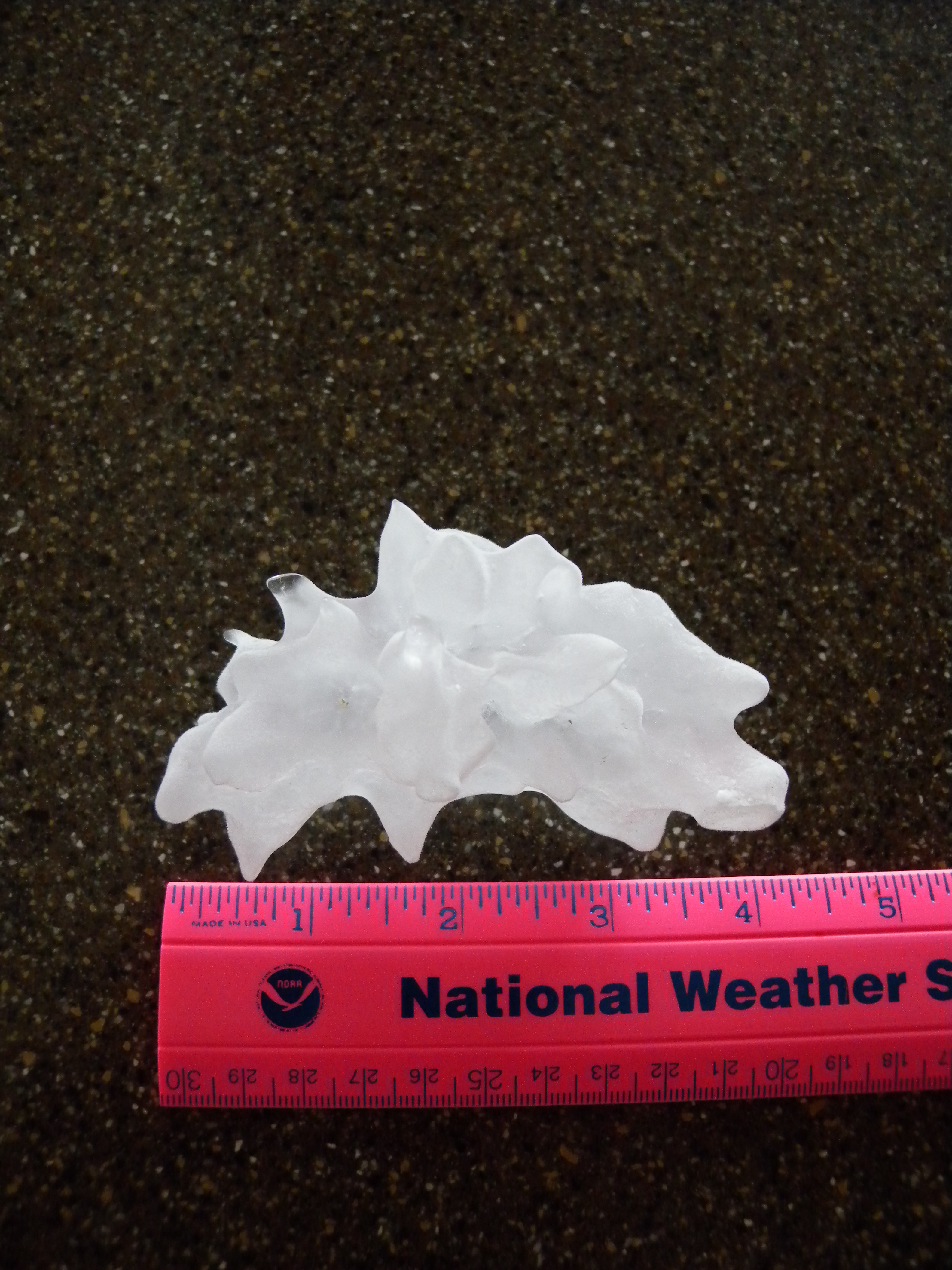 Picture of the record setting hail stone from March 9, 2012.