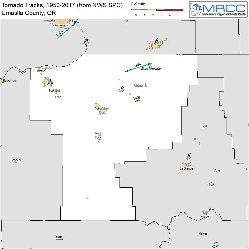 MRCC Umatilla County Tornado Tracks