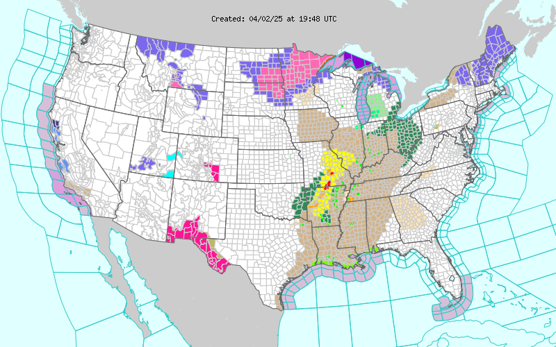 IWIN watches, warnings, statements and advisories issued by State