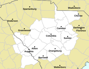 Current weather hazards map for Augusta, GA and the surrounding area