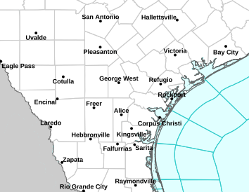 Current weather hazards map for Laredo, TX and the surrounding area