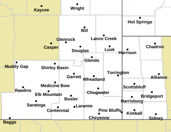 Current weather hazards map for Scottsbluff, NE and the surrounding area