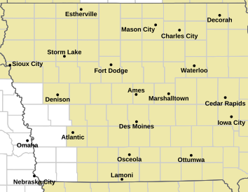 Current weather hazards map for Newton, IA and the surrounding area