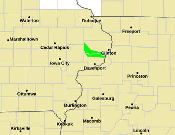 Current weather hazards map for Tiffin, IA and the surrounding area