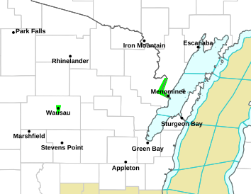 Current weather hazards map for Appleton, WI and the surrounding area