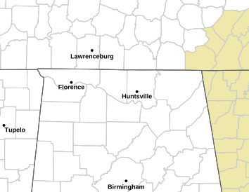 Current weather hazards map for Decatur, AL and the surrounding area