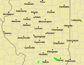 Current weather hazards map for Springfield, IL and the surrounding area