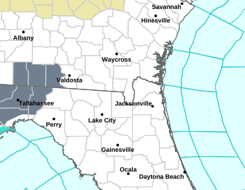 Current weather hazards map for Gainesville, FL and the surrounding area