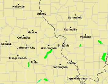 Current weather hazards map for Jefferson City, MO and the surrounding area