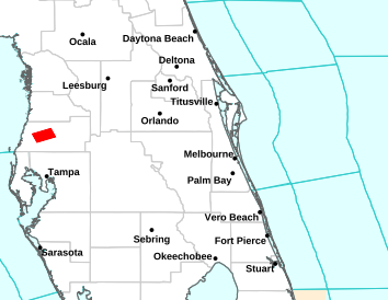 Current weather hazards map for Port St. Lucie, FL and the surrounding area