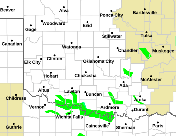 Current weather hazards map for Spencer, OK and the surrounding area