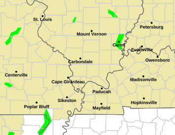 Current weather hazards map for Cape Girardeau, MO and the surrounding area