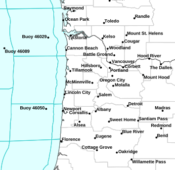 Current weather hazards map for Gresham, OR and the surrounding area