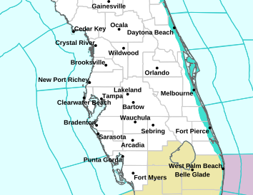 Current weather hazards map for Lakeland, FL and the surrounding area