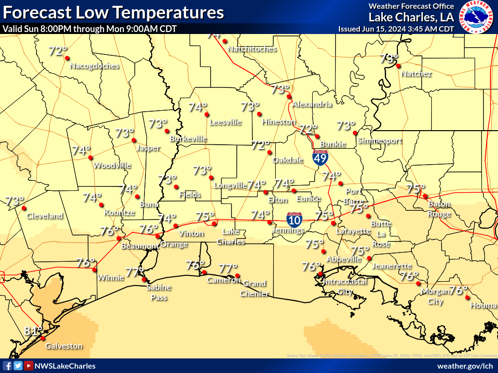 Expected Low Temperature for Night 2