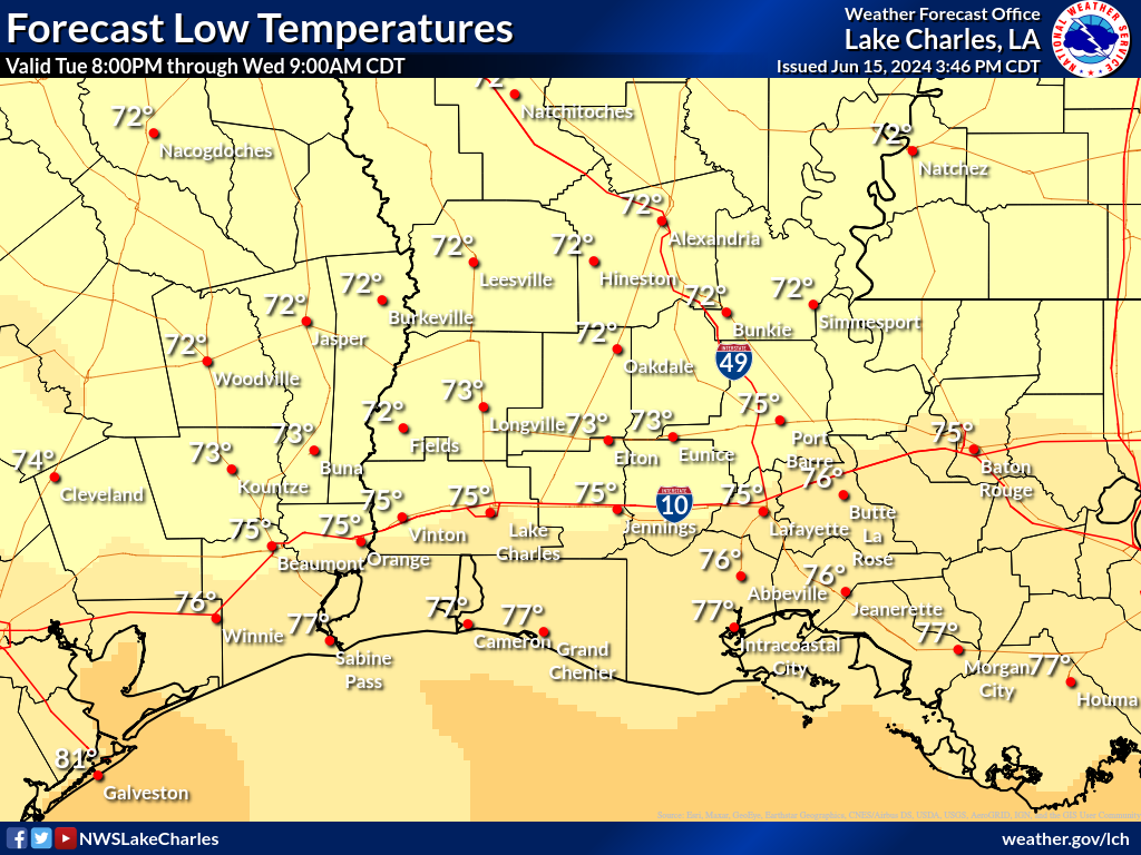 Expected Low Temperature for Night 4