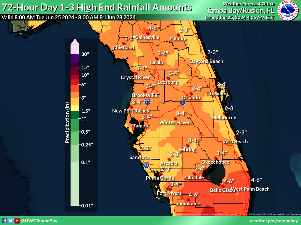 Greatest Possible Rainfall for Day 1-3