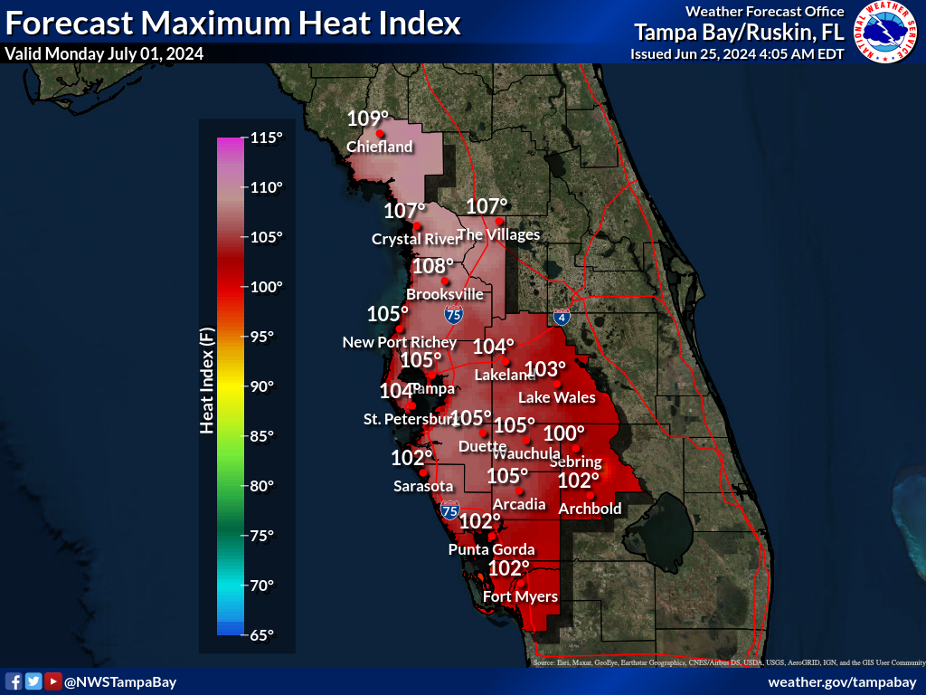 Maximum Heat Index for Day 7