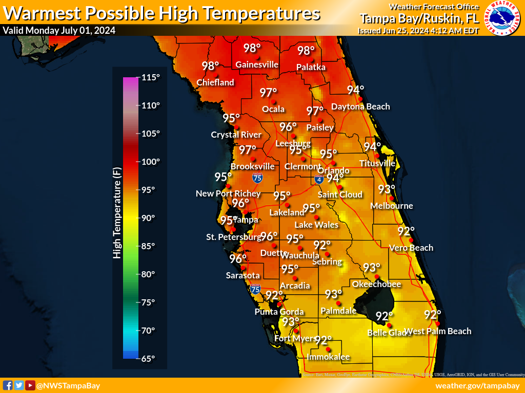 Warmest Possible High Temperature for Day 7