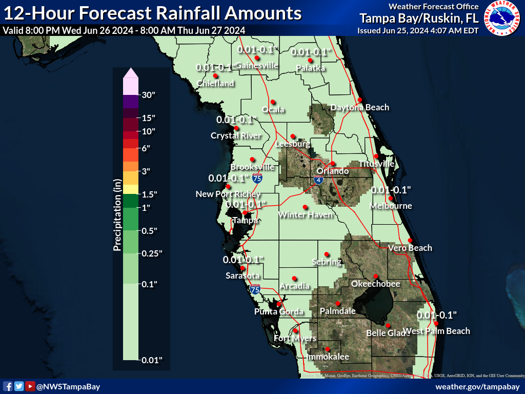 Expected Rainfall for Night 2