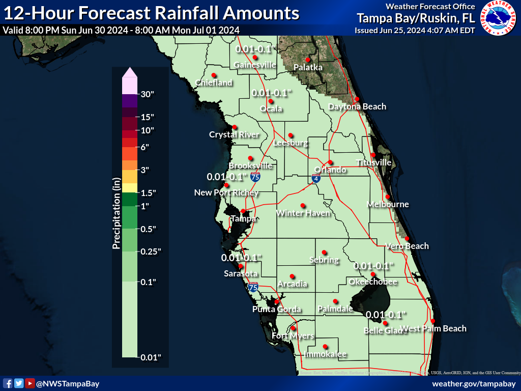 Expected Rainfall for Night 6
